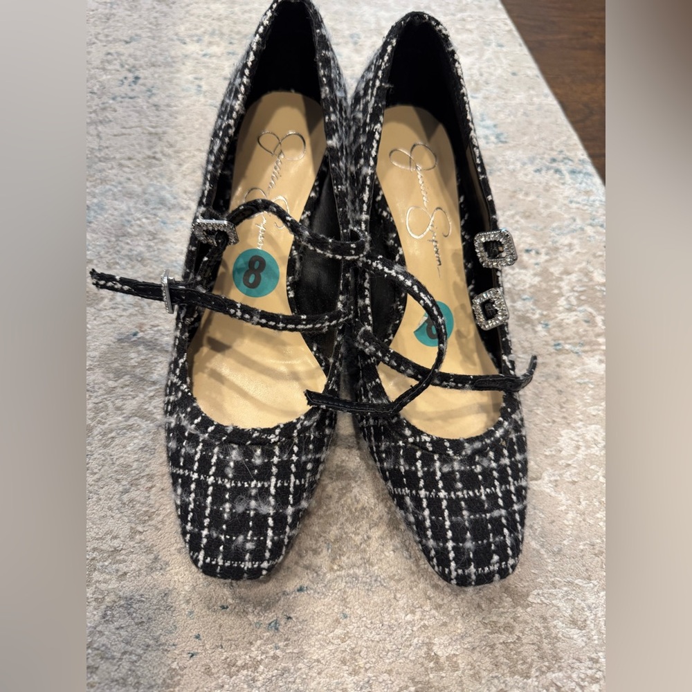 Black and White Tweed Women's Shoes